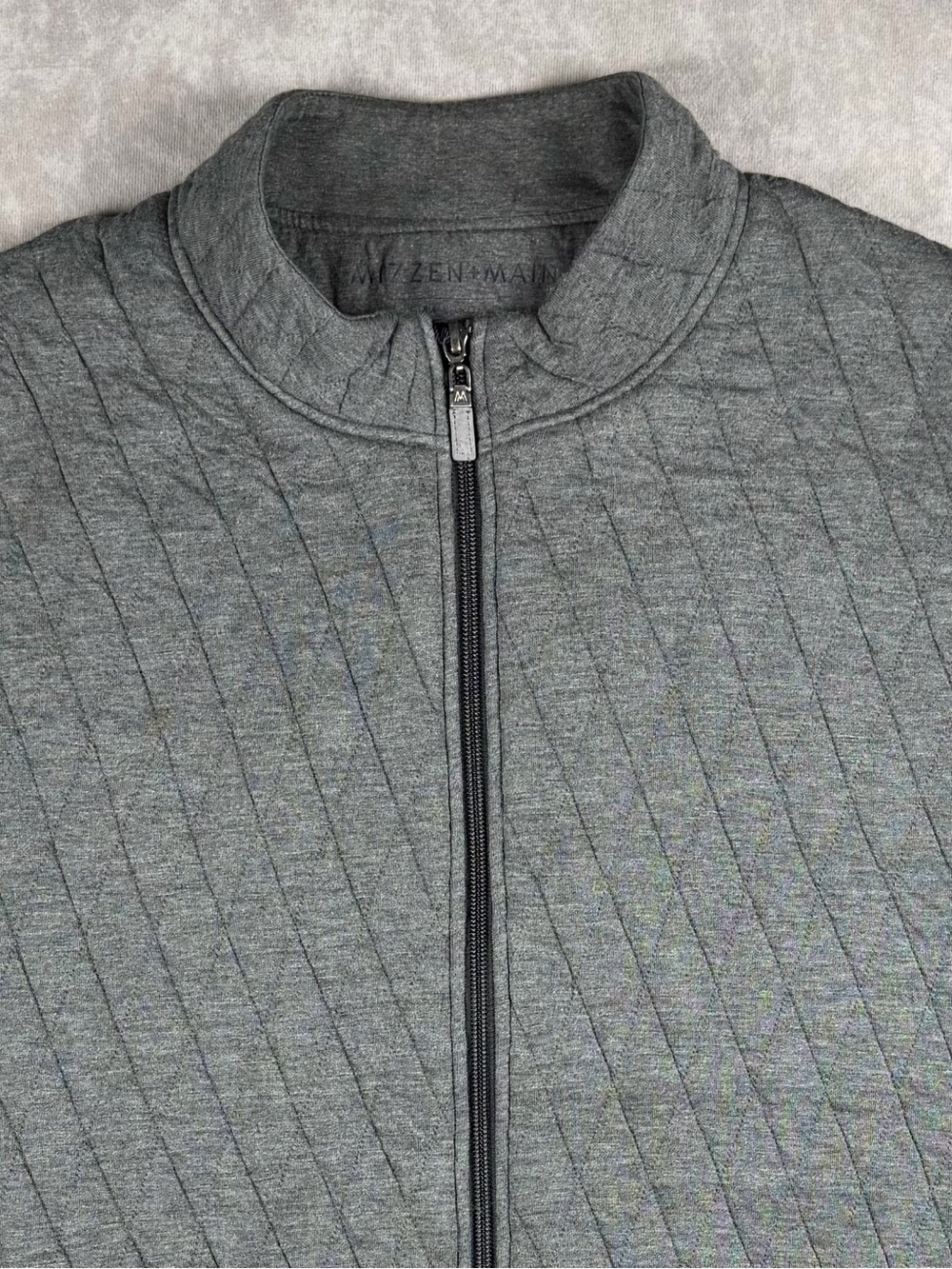 Mizzen+Main Men’s Gray Quilted Full-Zip Vest XXL